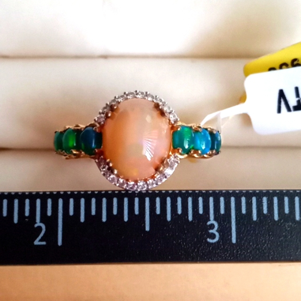ETHIOPIAN WELP OPAL, MULTI -GEM STONE RING - Picture 5 of 6